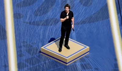 El actor Tom Cruise durante su intervención en la ceremonia de la final del Mundial 2026.