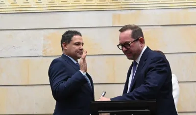 El senador Honorio Henríquez en el momento de la posesión como presidente de la corporación.