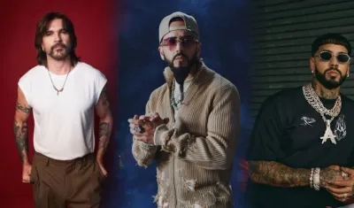 Los artistas Juanes, Yandel y Anuel AA.