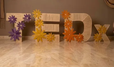 Logo de TEDxBarranquilla en palma de iraca