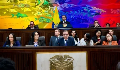 El Presidente Gustavo Petro durante su discurso.