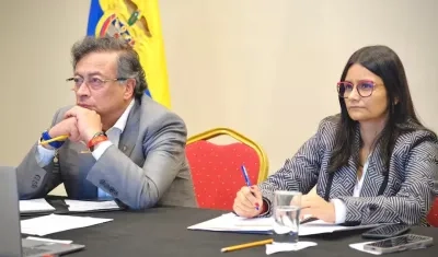 El Presidente Gustavo Petro y Angie Rodríguez.