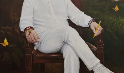 Retrato del presidente Gustavo Petro para la galería de exmandatarios que está en la Casa de Nariño.