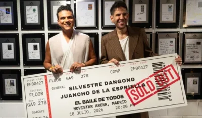 Silvestre Dangond y Juancho De la Espriella en el concierto en Madrid