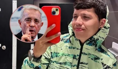 El expresidente Álvaro Uribe y el joven Johan Sebastián Durán Guerrero.