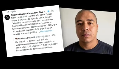 Trino del abogado Ricardo Giraldo y fotografía de 'Chiquito malo' 