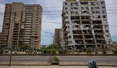 Zona afectada por terremotos el martes, en La Guaira.