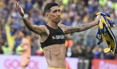Ángel Di María, compañero de Jáminston Campaz en Rosario Central.