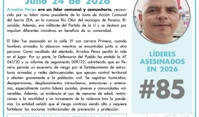 Líder comunal Arnobio Pérez.