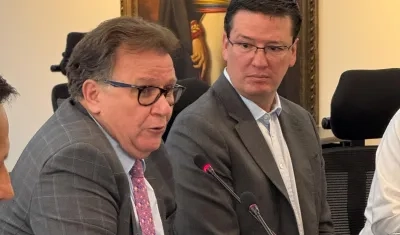 Indalecio Dangond, ministro de Agricultura designado, y Germán Bahamón, gerente de la Federación Nacional de Cafeteros. 