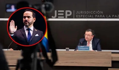 Jurisdicción Especial para la Paz y Abelardo De La Espriella (círculo). 