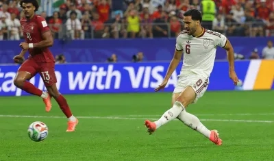 El remate de Mikel Merino que terminó en gol para España.