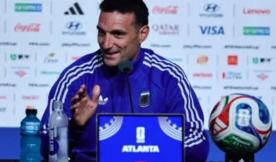Lionel Scaloni, seleccionador de Argentina, en rueda de prensa. 