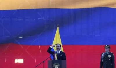 Abelardo De La Espriella durante su discurso tras la posesión.