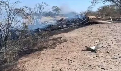 Lugar donde se presentó el accidente de la avioneta. 