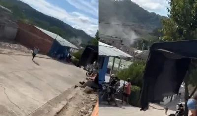 Momento en que se presentó el ataque con drones en Norosí. 