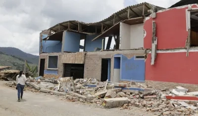 Casas afectadas por el terremoto de magnitud 7,4 del pasado lunes, en el municipio de Ansermanuevo, Valle del Cauca.