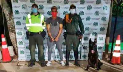 Yair Alberto Escobar Puerta cuando fue capturado en enero de 2021.  