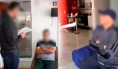 Dos de los capturados por parte del CTI de la Fiscalía. 