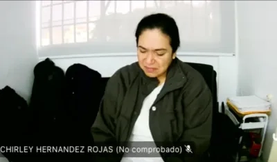 Chirley Hernández Rojas durante la audiencia de este miércoles. 