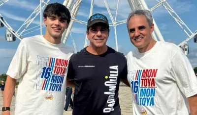 Sebastián Montoya, Alex Char y Juan Pablo Montoya.