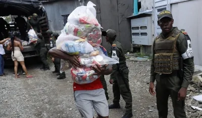 Entrega de ayudas en Quibdó, en el departamento del Chocó. 
