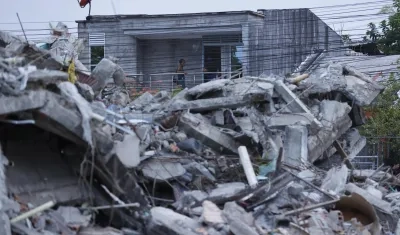 Edificio destruido en Chocó.
