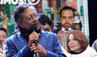 El Presidente Gustavo Petro, su abogado Alejandro Carranza y la exrepresentante Gloria Arizabaleta.