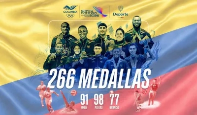 Flayer del Comité Olímpico Colombiano celebrando segundo lugar de Colombia