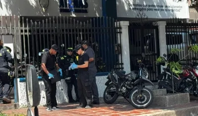 Fachada de la empresa de vigilancia Atenas en el norte de Barranquilla. 