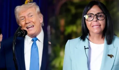 Donald Trump y Delcy Rodriguez.