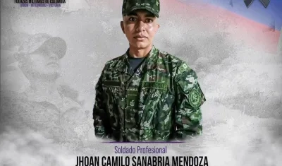 Soldado profesional Jhoan Camilo Sanabria Mendoza.