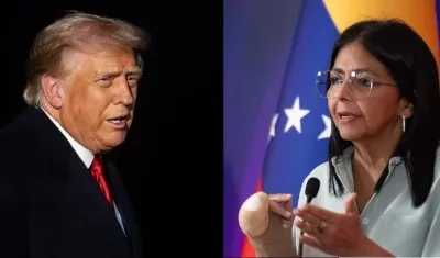 Donald Trump y Delcy Rodríguez.