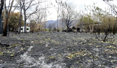 Vivienda ubicada en una zona rural de Coello, departamento del Tolima, afectada por los incendios forestales.