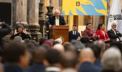 Expresidente de Colombia, Ernesto Samper, durante el Congreso Panamericano en Montevideo, Uruguay.
