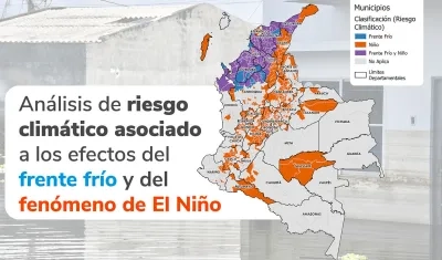Mapa de riesgo por 'El Niño' y el frente frío.
