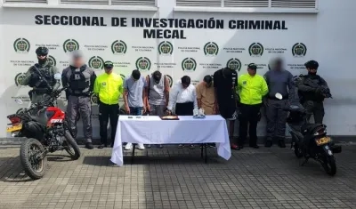 Los cinco detenidos por el crimen de María Camila Potosí, ocurrido el 16 de julio, en Cali.
