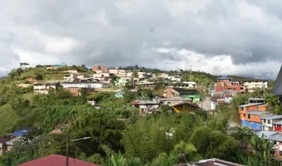 Panorámica de la cabecera municipal de San José del Palmar, en Chocó. 