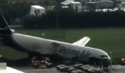 Avión de Amazon Air accidentado