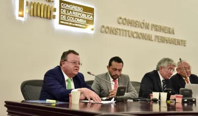 Alejandro Ramelli, presidente de la JEP, en la Comisión Primera del Senado.