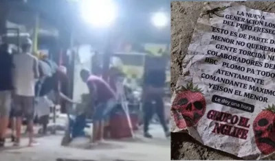 Ataque en el barrio Prado Soledad y el panfleto que le dejaron a la víctima.