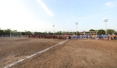 Cancha de fútbol en el corregimiento de Juan Mina.