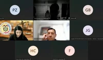 Aspecto de la audiencia de legalización de capturas de este sábado. 