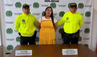 Barlis Marina Rada Ortiz tras ser capturada. 