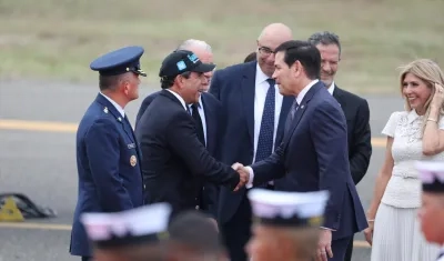 El Alcalde de Barranquilla, Alex Char, y el secretario de Estado de Estados Unidos, Marco Rubio.