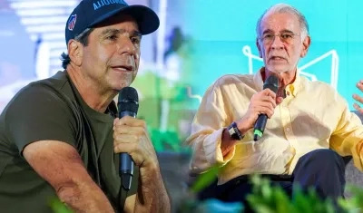 (De Izq. a Der.) Alejandro Char, alcalde de Barranquilla; y Eduardo Verano, gobernador del Atlántico. 