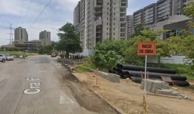 Calle 96 con carrera 65A, uno de los puntos de cierre. 