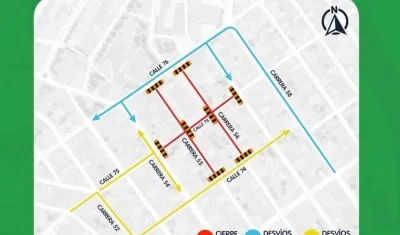 Cierres viales este martes 8 de septiembre en el norte de Barranquilla. 