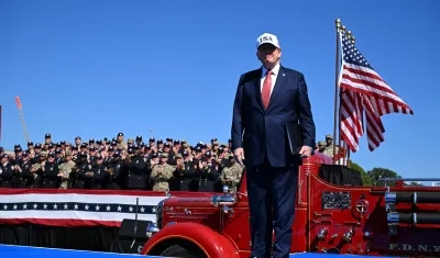 El presidente de Estados Unidos, Donald Trump en la Ellipse en Washington, DC.