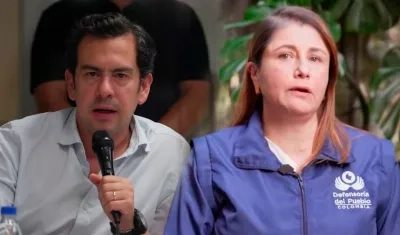 El Ministro del Interior, Rodrigo Lara y la Defensora del Pueblo, Iris Marín.